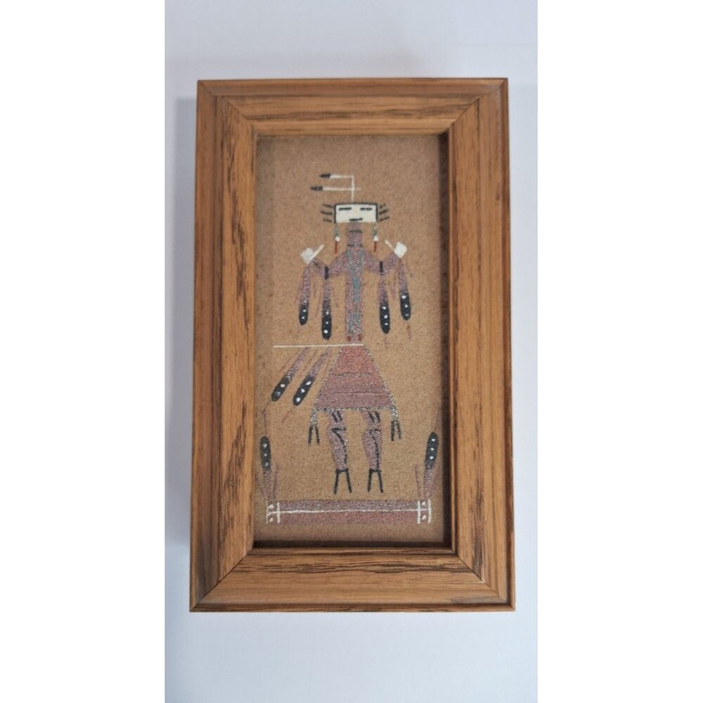 Navajo Native American Sand Painting trinket Box